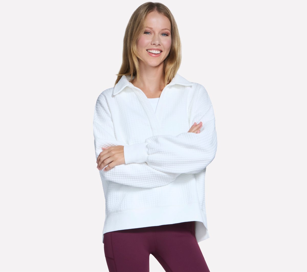 Skechers Women Downtown Cozy Fit Collared Long Sleeve