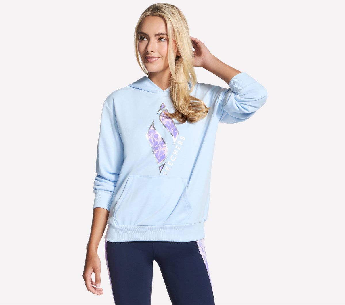 Skechers Women Floral Diamond Pullover Hoodie