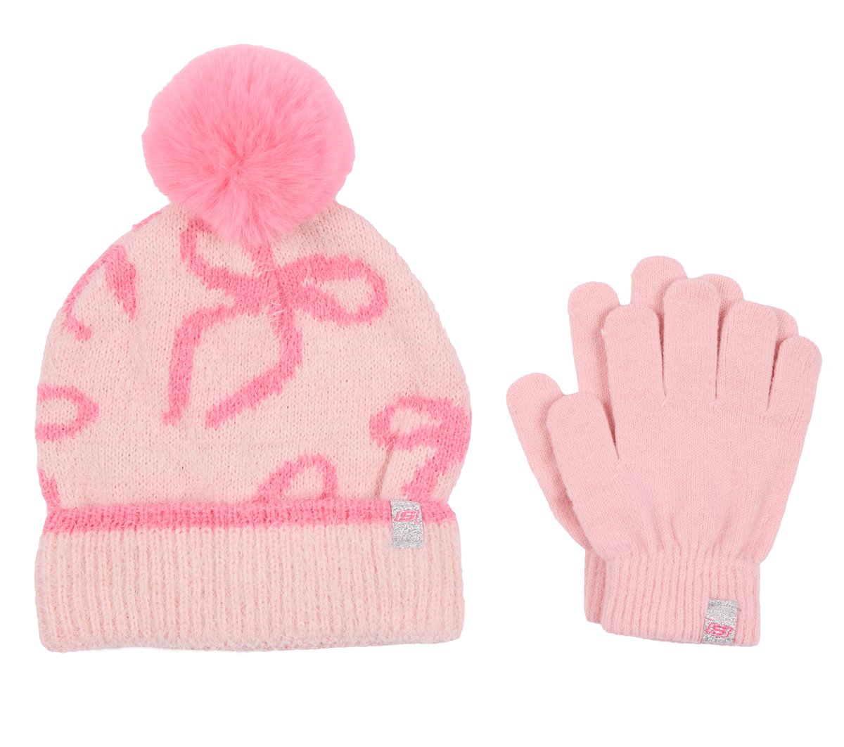 Skechers Clothing Bow Print Hat and Glove Set