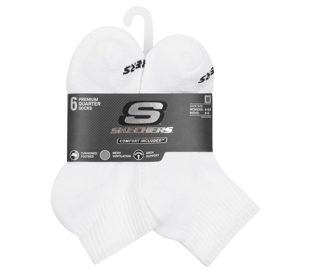 Skechers Women|Clothing 6 Pack Core Quarter Medium Socks