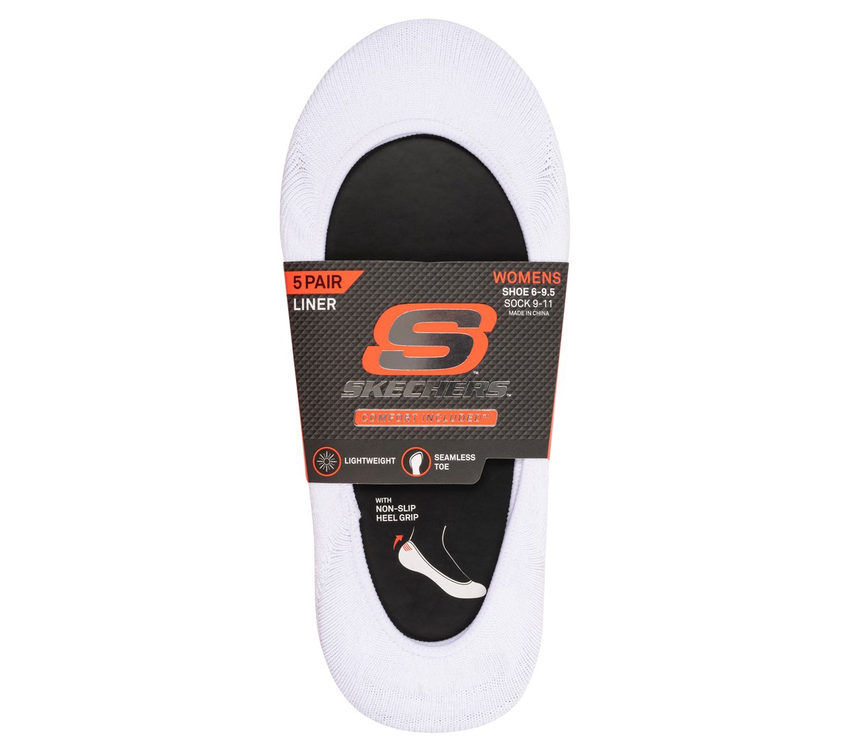 Skechers Women|Clothing 5 Pack Non Terry Solid Liner Socks