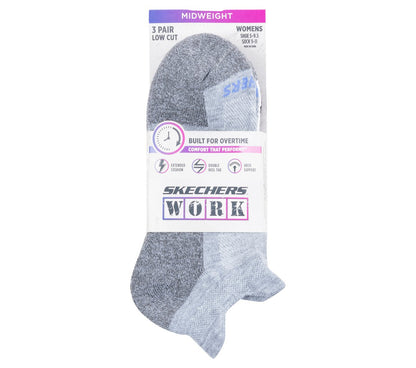 Skechers Women|Clothing Work: Lowcut Heel Tab Socks - 3 Pack