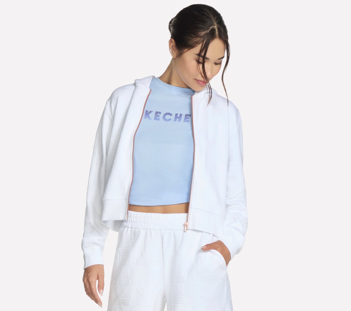 Skechers Women GO WALK Everywhere Diamond Full Zip Jacket