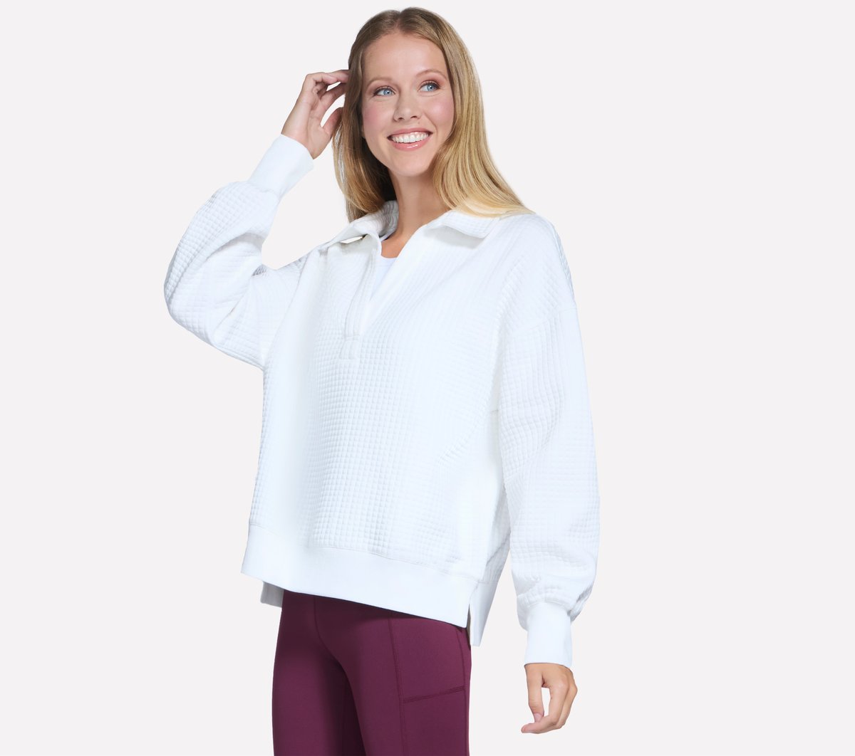 Skechers Women Downtown Cozy Fit Collared Long Sleeve
