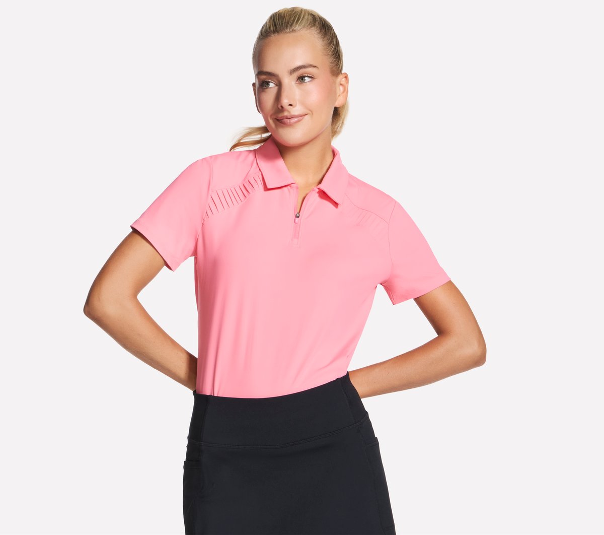 Skechers Women GO GOLF Short Sleeve Birdie Zip Front Polo