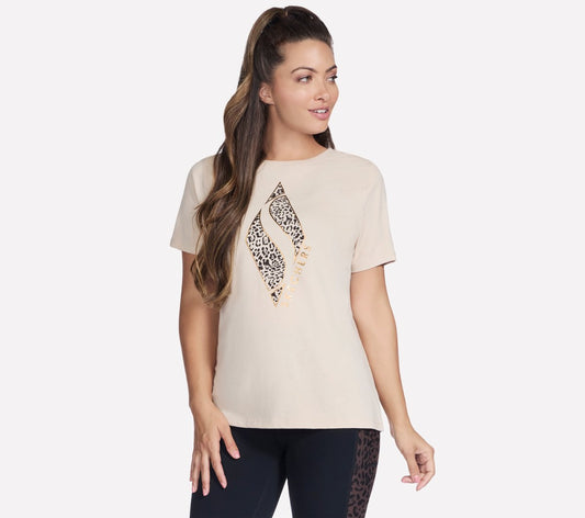 Skechers Women Diamond Cheetah Short Sleeve Tee