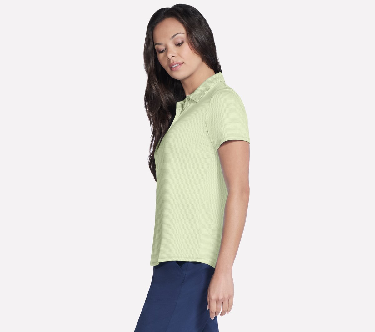 Skechers Women Short Sleeve On The Green Striped Polo