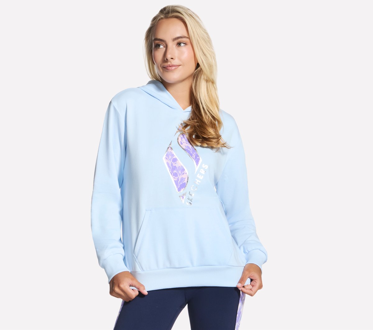 Skechers Women Floral Diamond Pullover Hoodie