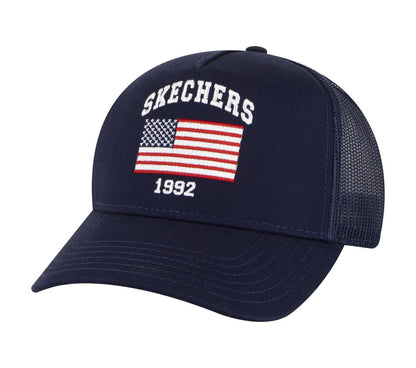 Skechers Women|Men|Clothing Accessories USA Flag Trucker Hat