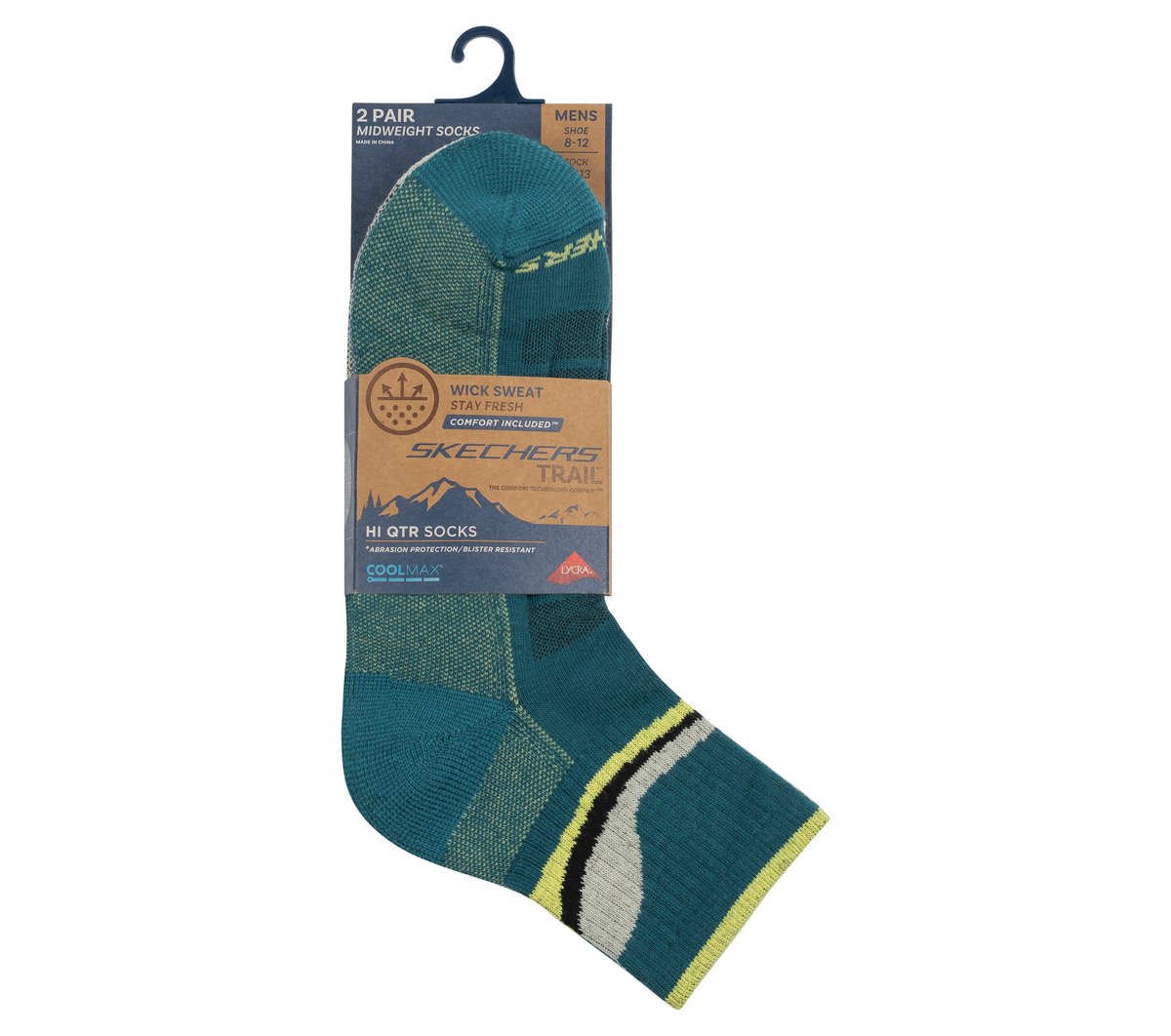 Skechers Men|Clothing 2 Pack Men's Quarter Trail Socks