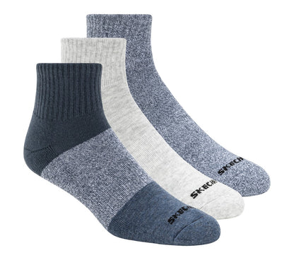 Skechers Men|Clothing 3 Pack Men's Colorblock Quarter Socks