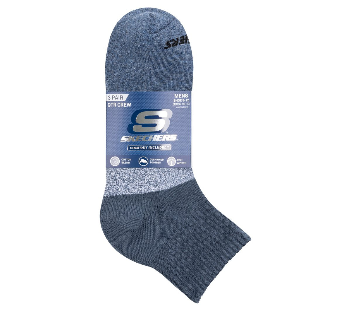 Skechers Men|Clothing 3 Pack Men's Colorblock Quarter Socks