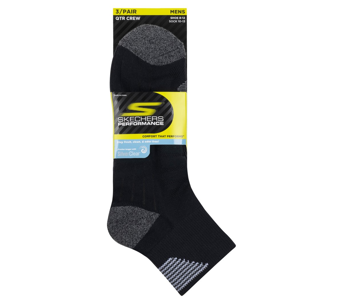 Skechers Men|Clothing 3 Pack Men's Half Terry Quarter Crew Socks