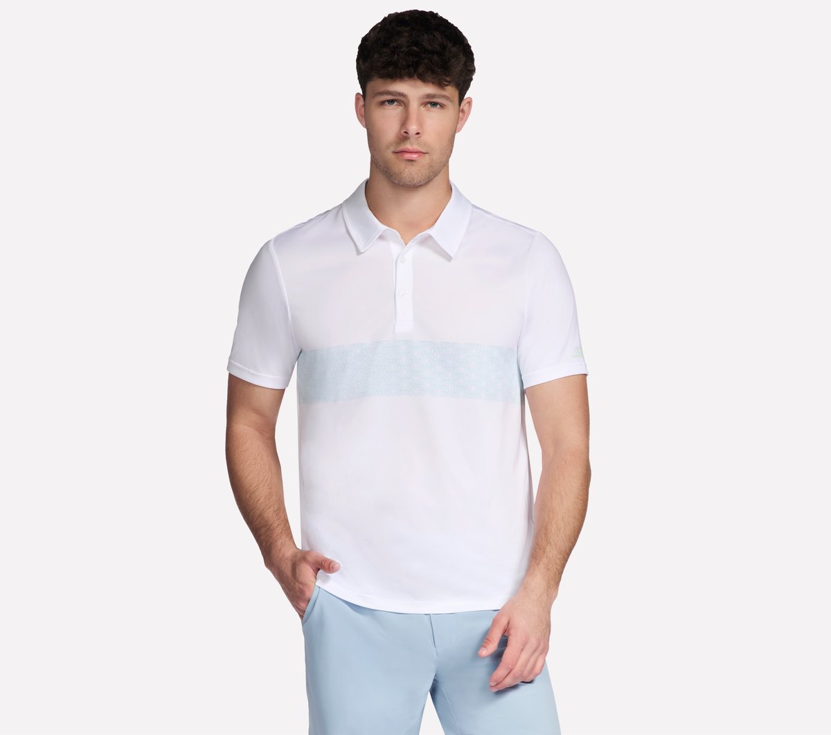 Skechers Men GO DRI Charge Palm Stripe Polo