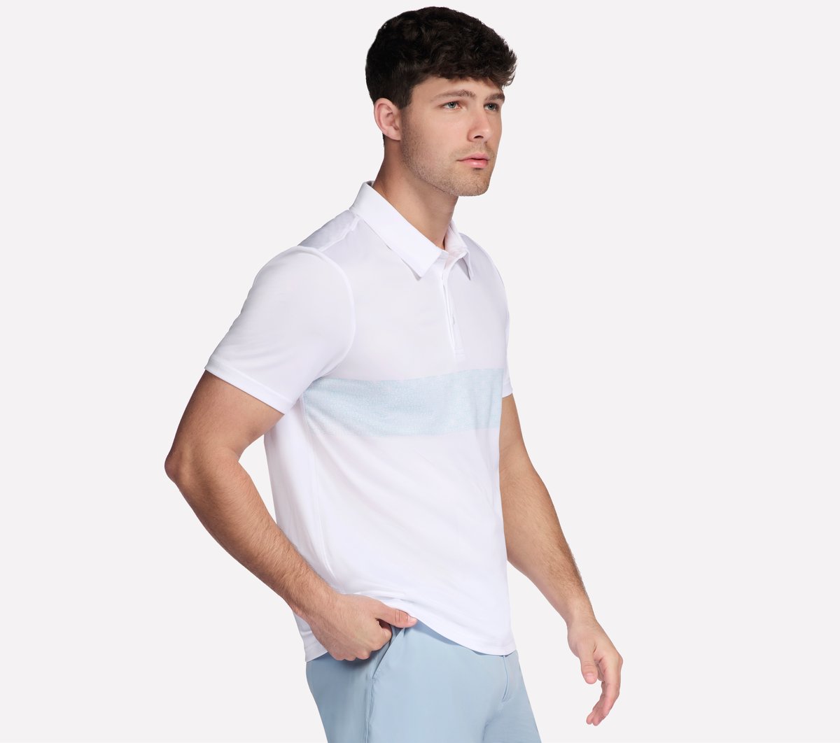 Skechers Men GO DRI Charge Palm Stripe Polo