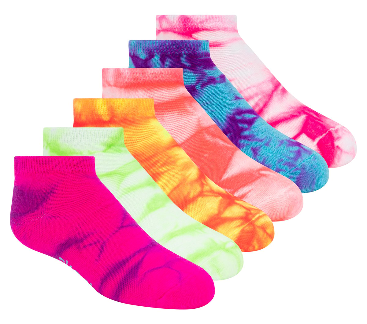 Skechers Kids|Clothing 6 Pack Girls' Tie Dye Fashion Socks