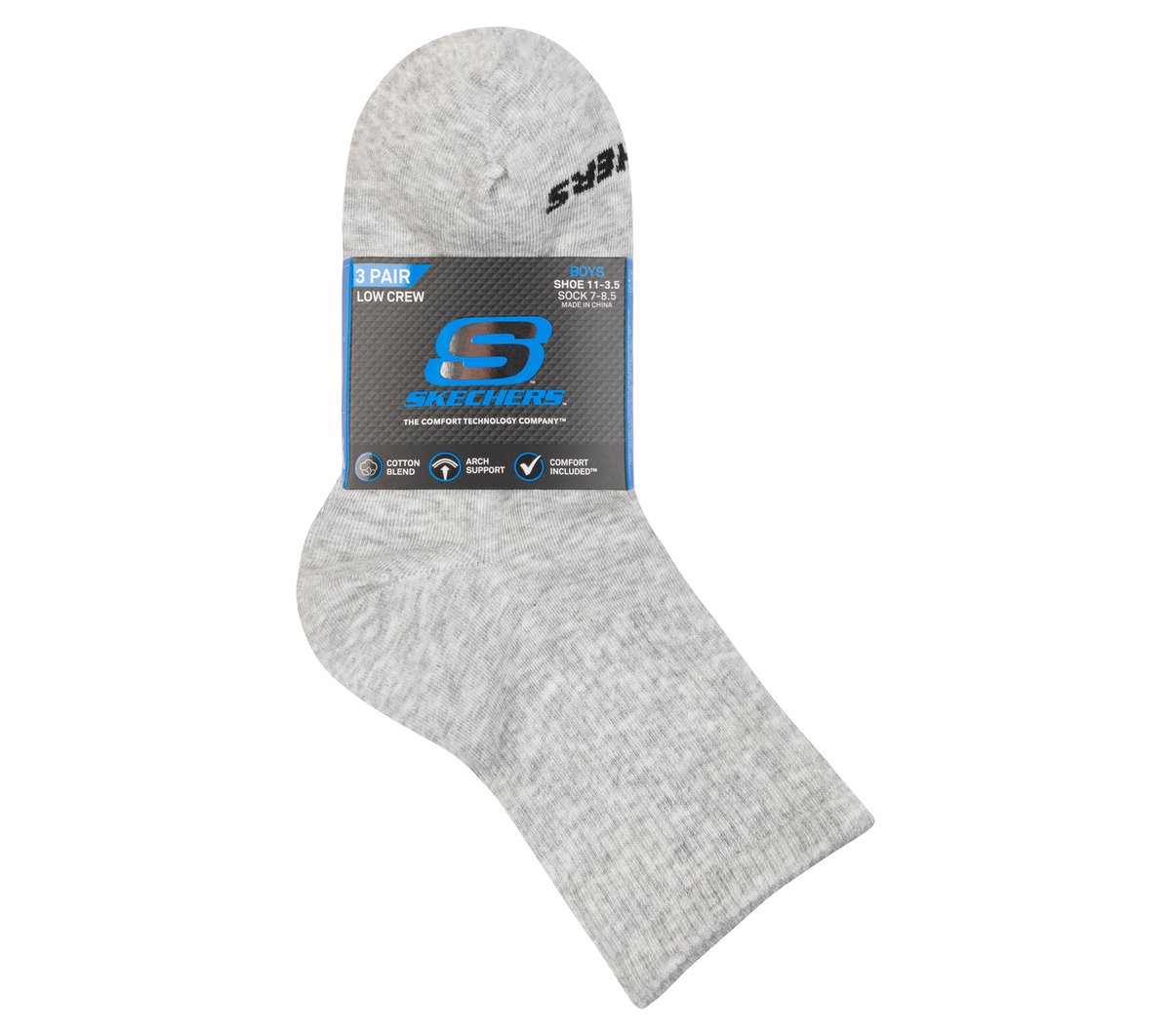 Skechers Kids|Clothing 3 Pack Boys' Crew Cotton Socks