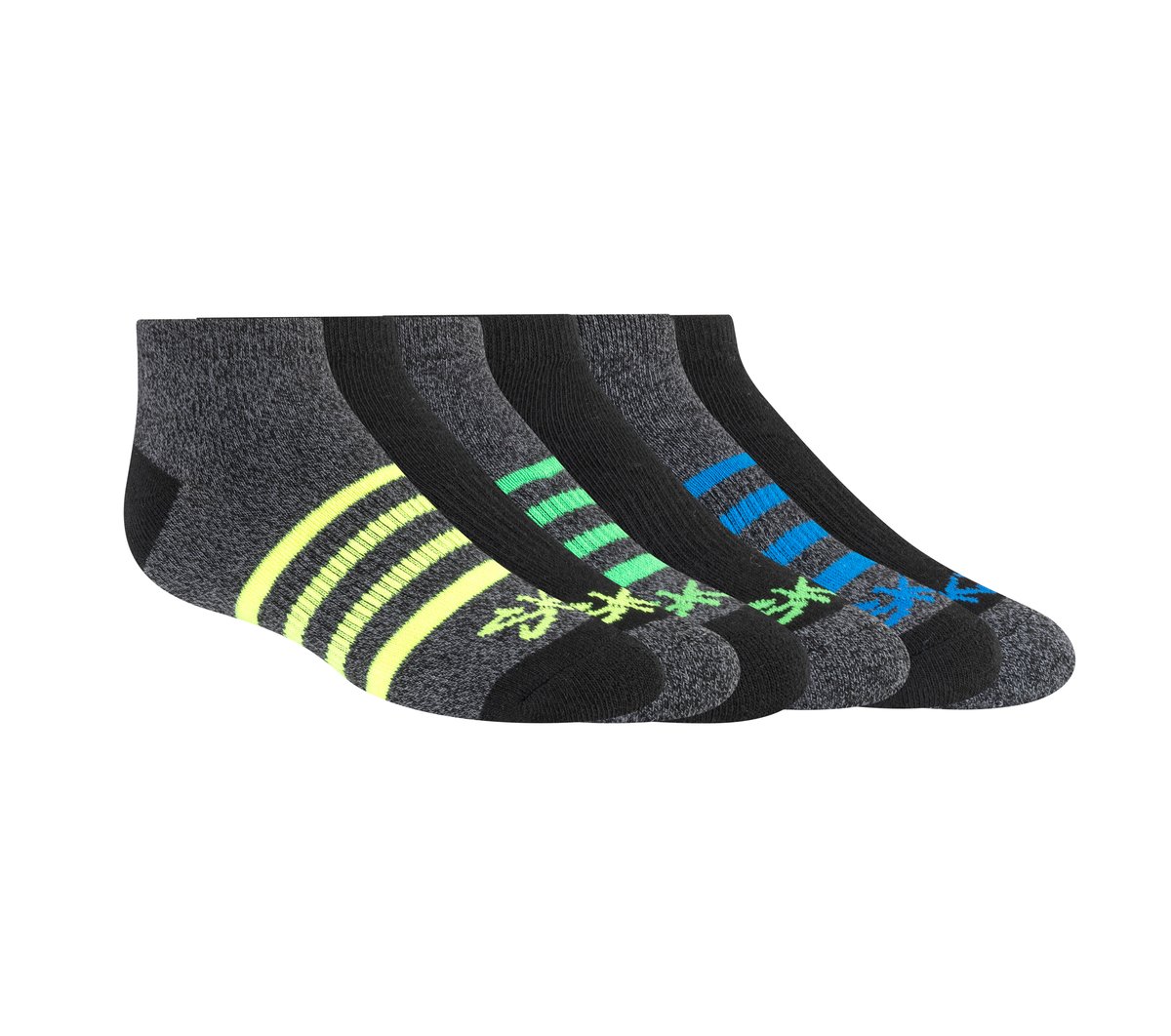 Skechers Kids|Clothing 6 Pack Low Cut Marled Stripe Socks