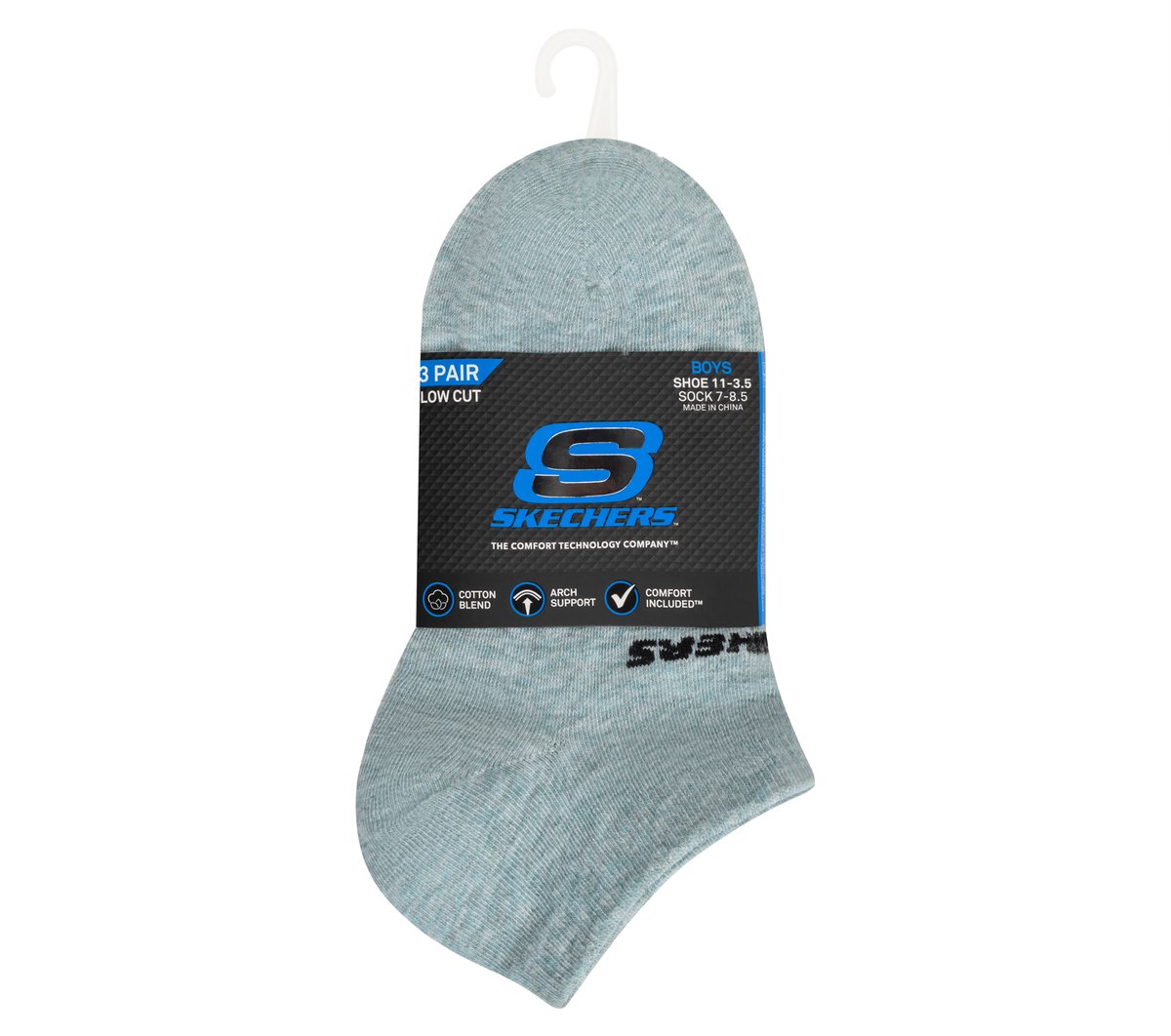 Skechers Kids|Clothing 3 Pack Boys' Low Cut Cotton Socks