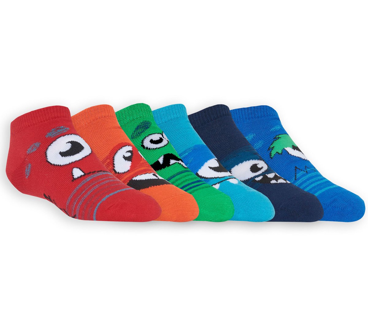 Skechers Kids|Clothing 6 Pack Low Cut Monster Socks