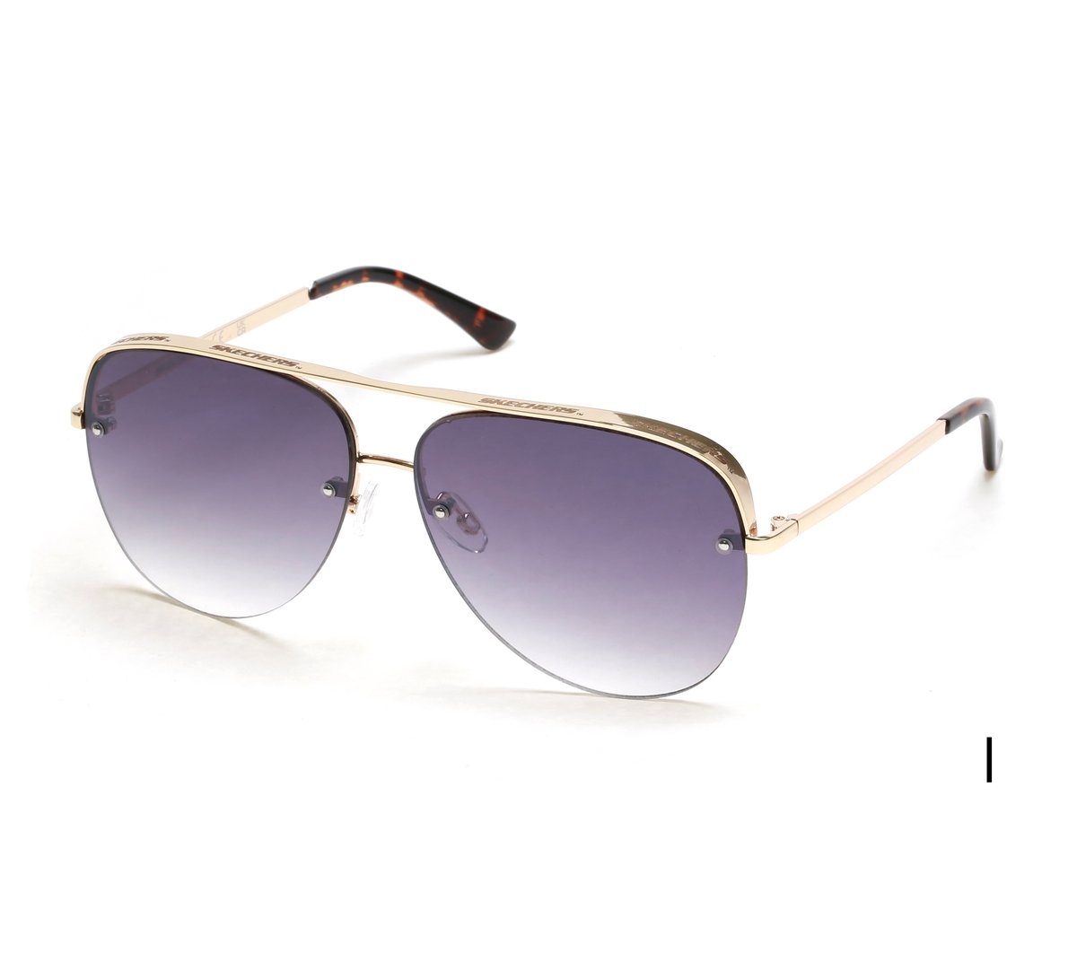 Skechers Clothing Semi-Rimless Metal Aviator