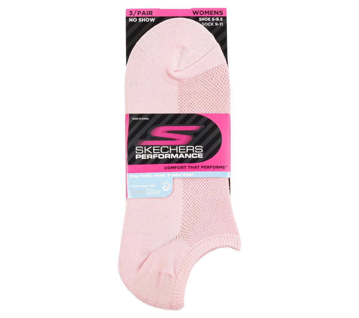 Skechers Clothing 3 Pack No Show Stretch Socks