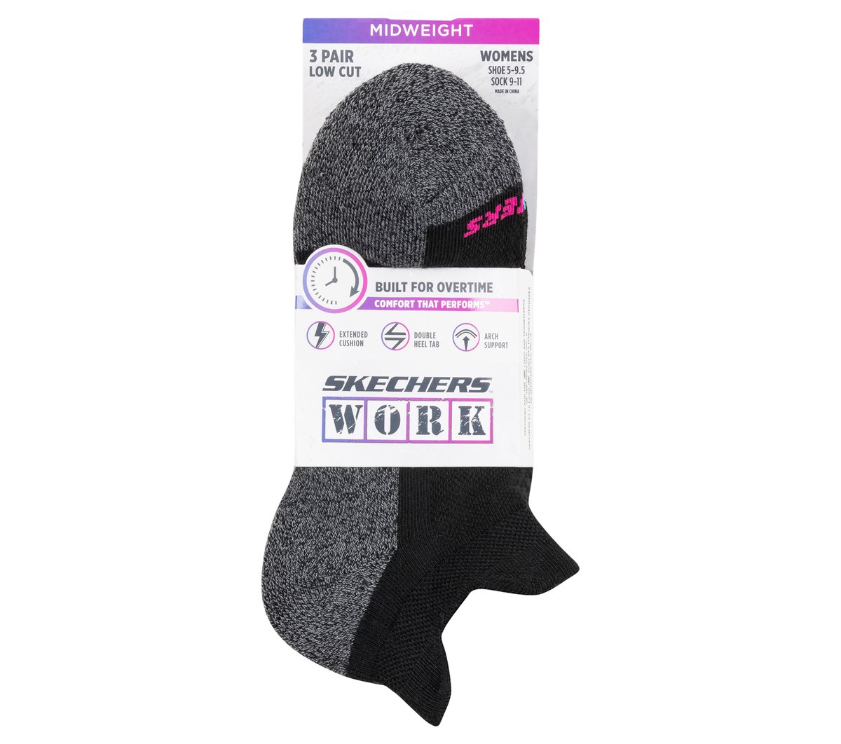 Skechers Clothing Work: Lowcut Heel Tab Socks - 3 Pack
