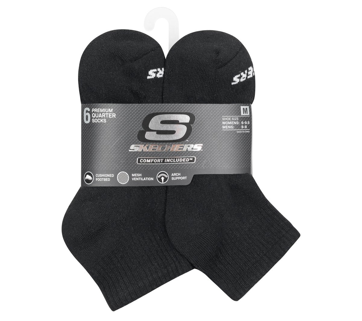 Skechers Clothing 6 Pack Core Quarter Medium Socks