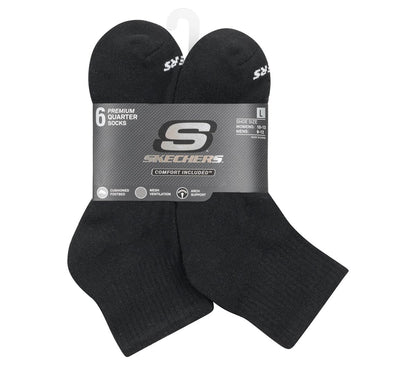 Skechers Clothing 6 Pack Core Quarter Large Socks