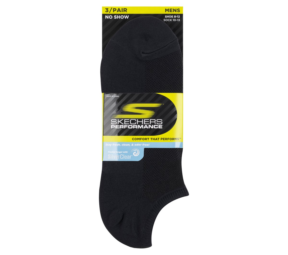 Skechers Clothing 3 Pack No Show Stretch Socks
