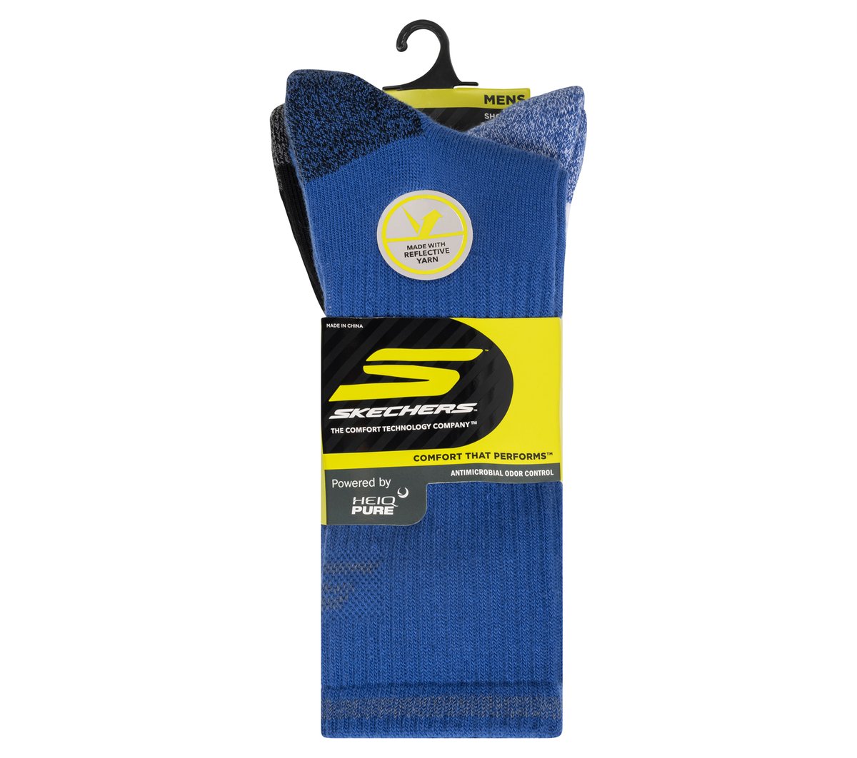 Skechers Clothing 3 Pack Men's Reflective Performance Crew Socks