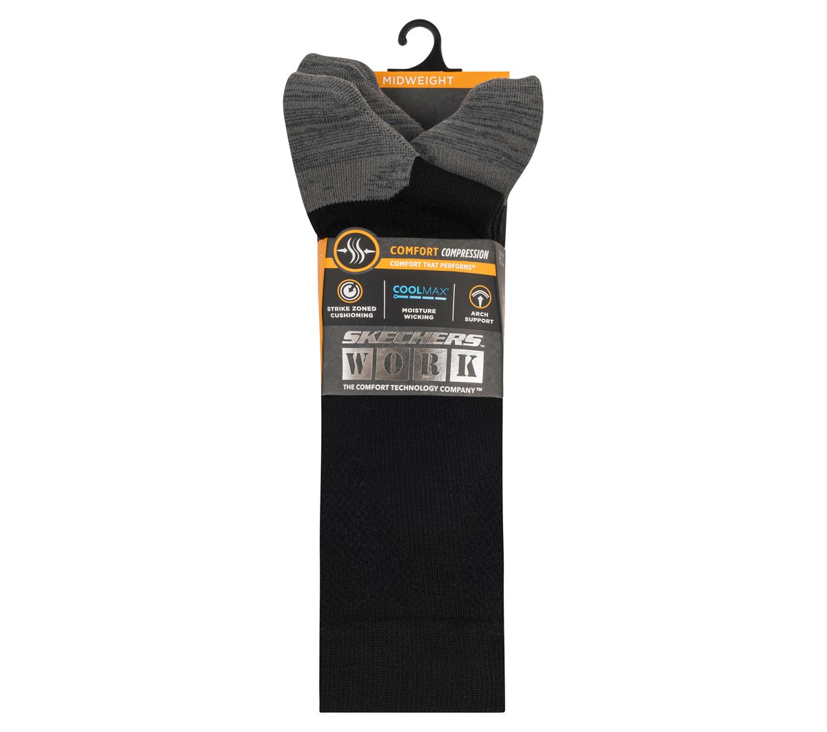 Skechers Clothing Work: 3 Pack Men's Over Calf Compression Socks