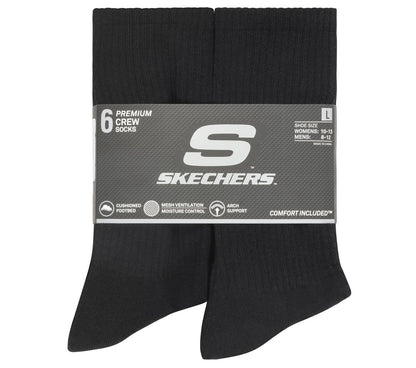 Skechers Clothing 6 Pack Large Core Crew Socks