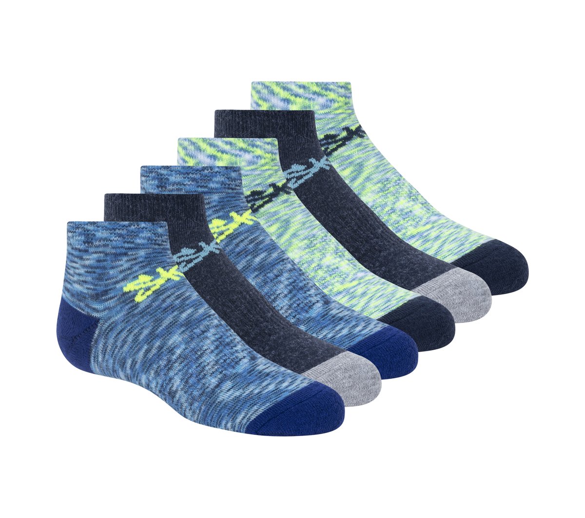 Skechers Clothing 6 Pack Space Dye Low Cut Socks