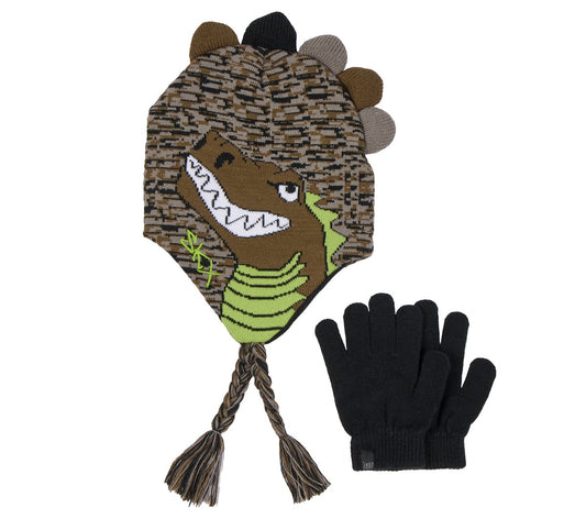 Skechers Clothing Camo Dino Hat and Glove Set